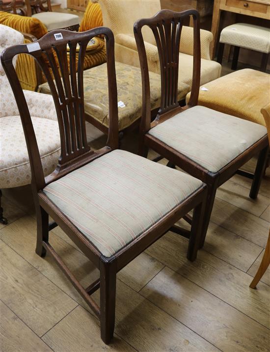 A pair of George III mahogany dining chairs